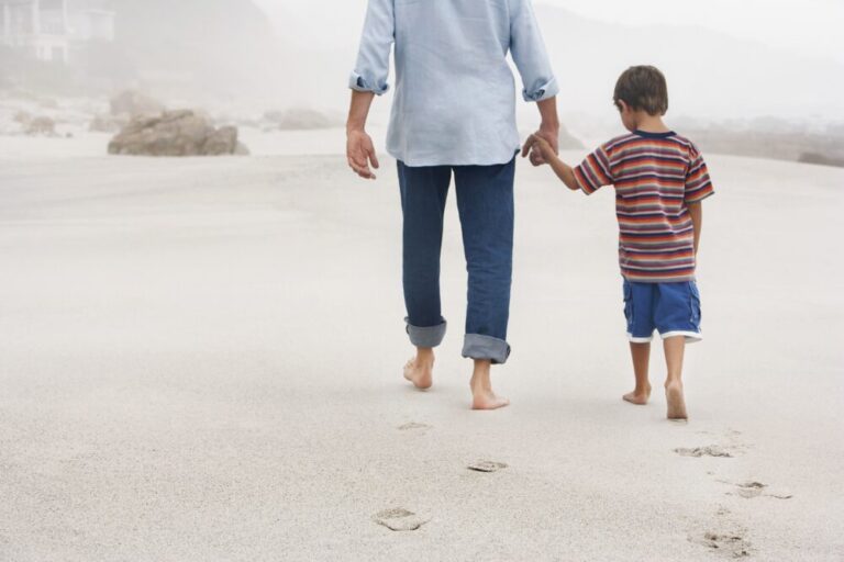 father son beach